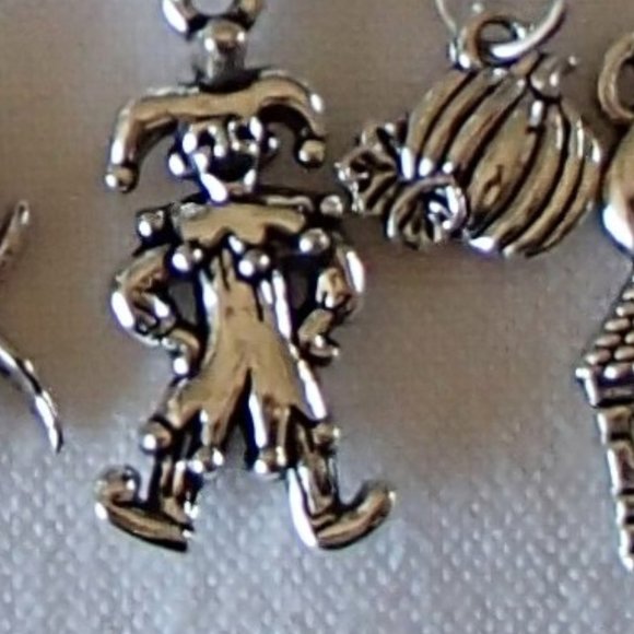 Halloween Theme 13 Charm Bracelet SP New Handcrafted + Organza Roses Gift Bag - Picture 9 of 14